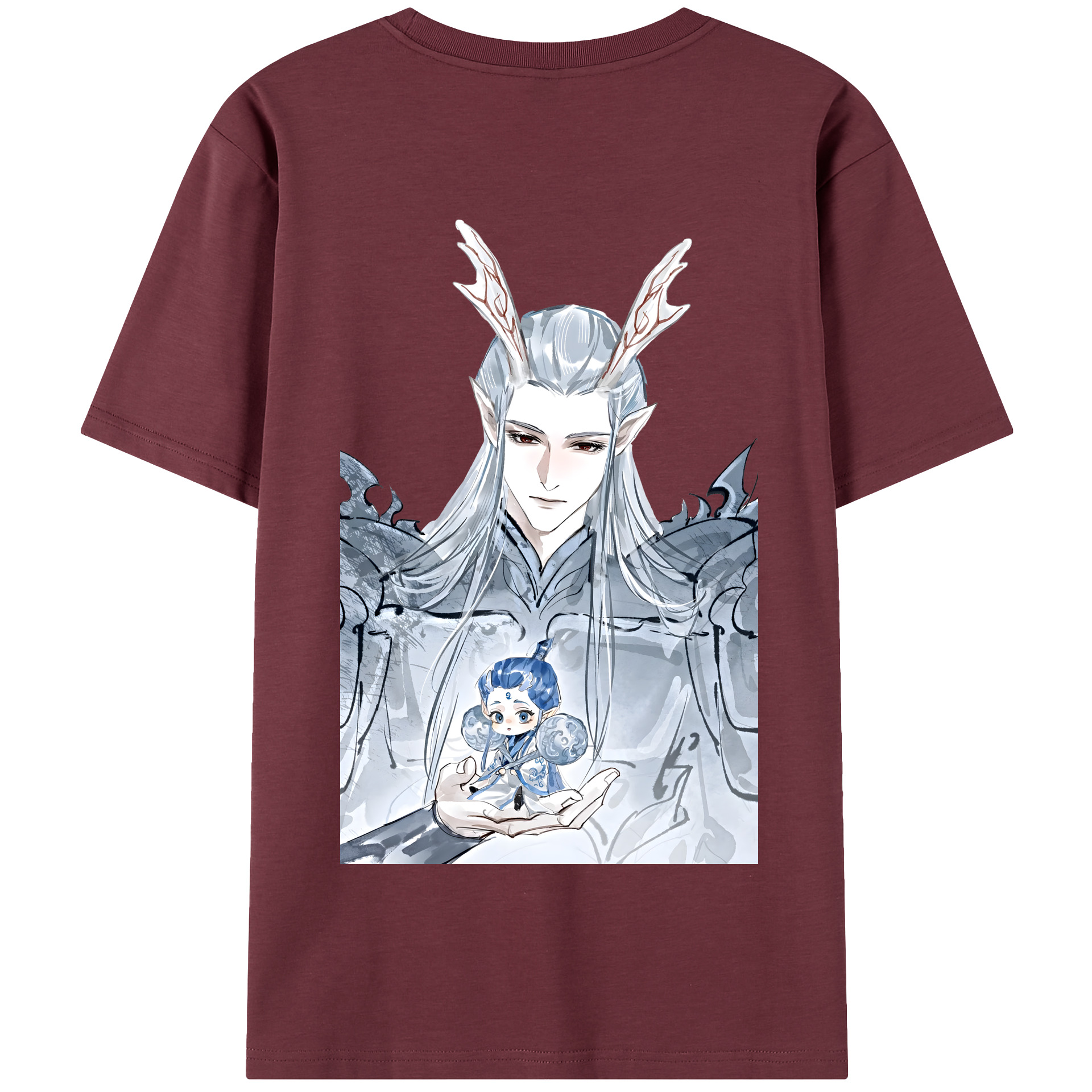 （画像用） Ne Zha 2 ナタ 魔童の大暴れ 綿100％半袖Tシャツ（背面プリント）